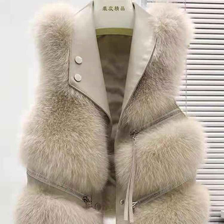 Lyxira Women's Fashion Faux Fur Vest Coat