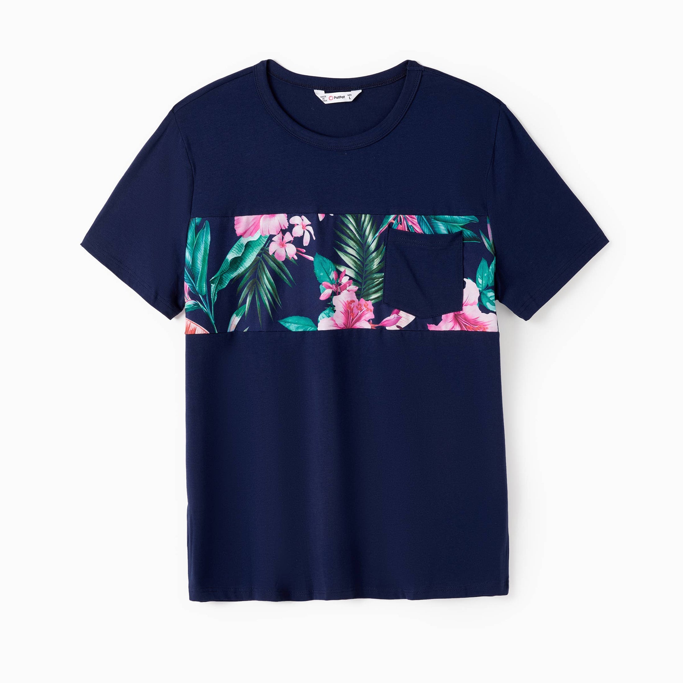 Family Matching Floral Panel Tee and Flower Pattern Dress