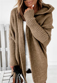 Load image into Gallery viewer, Melismae Oversized Solid Color Batwing Sleeve Open Style Hooded Sweater Knitted Cardigan
