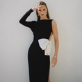Load image into Gallery viewer, Allegraxa One Shoulder High Slit Bridal Gown with Bow
