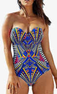 Load image into Gallery viewer, Amarilla Tribal Women's Printed One-Piece Bikini Swimsuit
