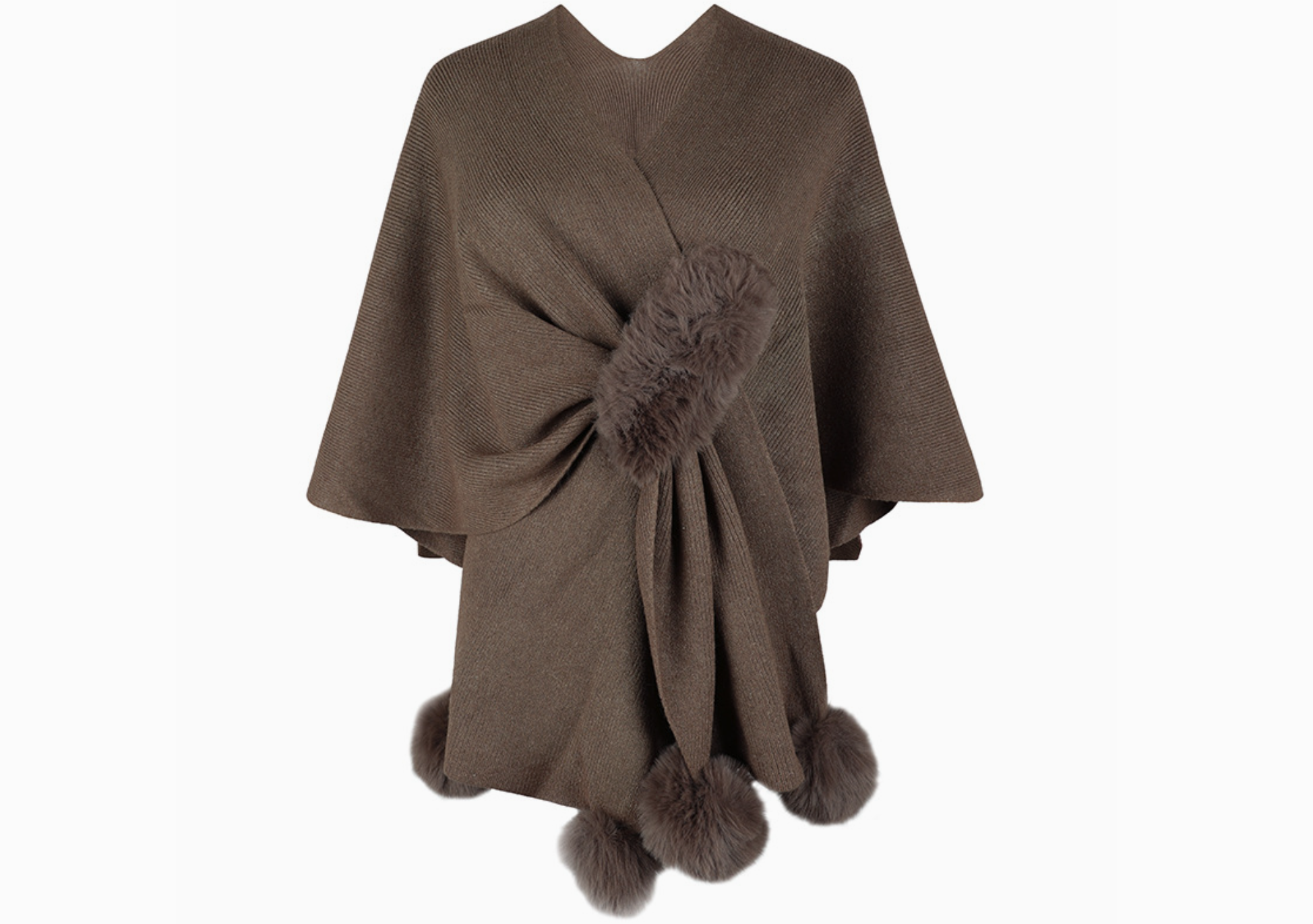 Anastasia Furball Cape Sweater Shawl