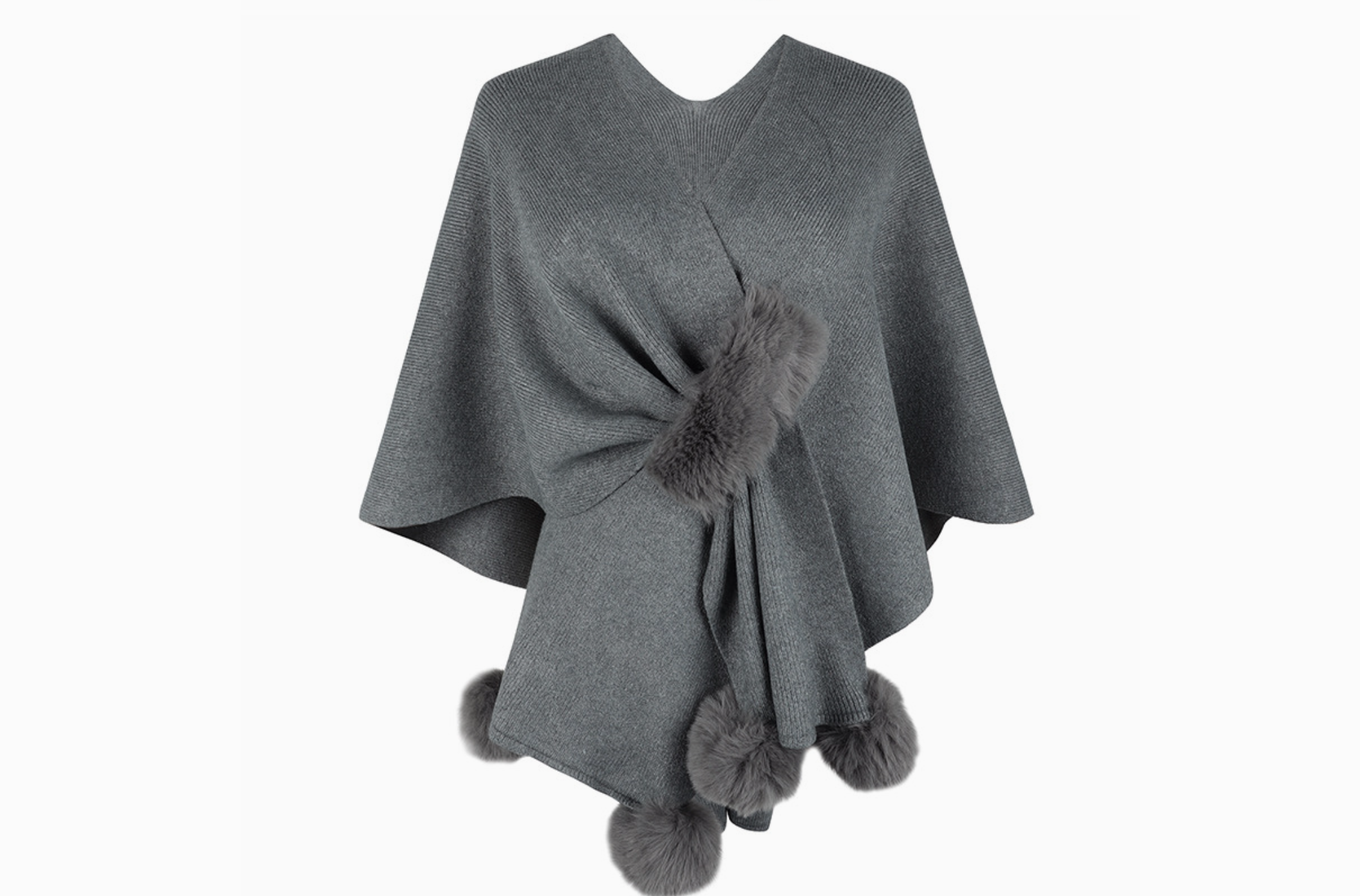 Anastasia Furball Cape Sweater Shawl