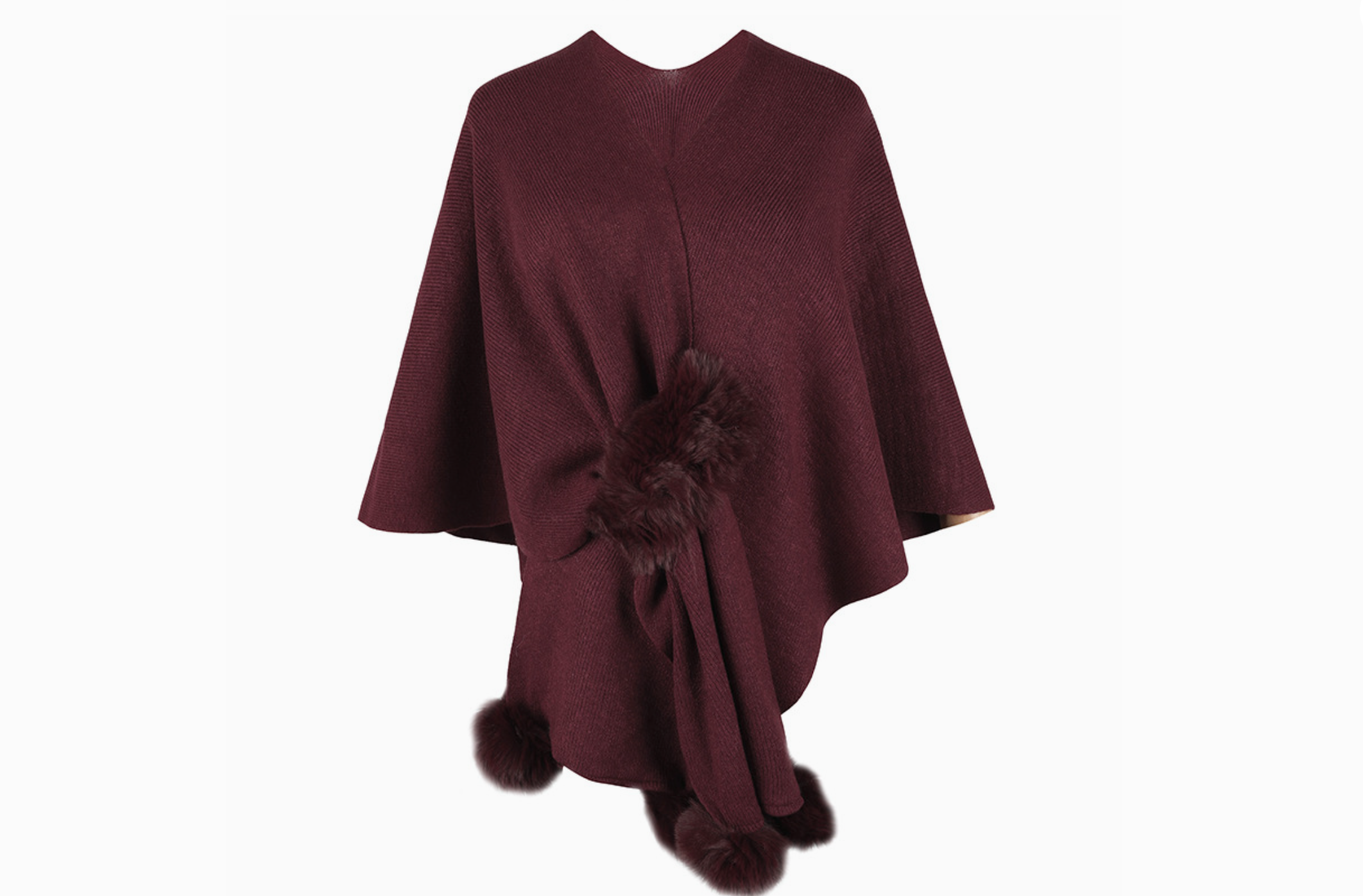 Anastasia Furball Cape Sweater Shawl