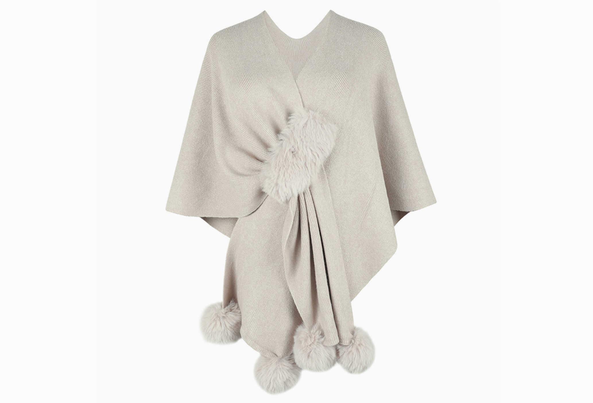 Anastasia Furball Cape Sweater Shawl