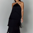 Load image into Gallery viewer, Aurexa Halter Neck Backless Fringe Dress
