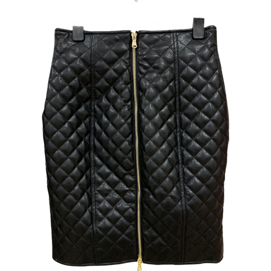 Demi Quilted Faux Leather High Waist Pencil Skirt