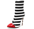 Load image into Gallery viewer, Azelie Studded Striped Ankle Boot | Bold Designer Heels
