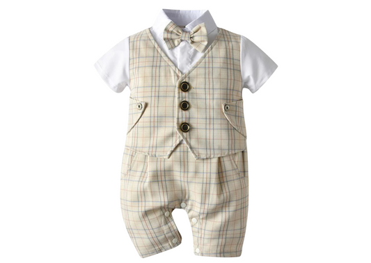 Lincoln Plaid Waistcoat Romper