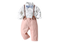 Load image into Gallery viewer, Noah 4 Piece Car Printed Button Down Shirt and Pants Set with Bow Tie and Suspenders
