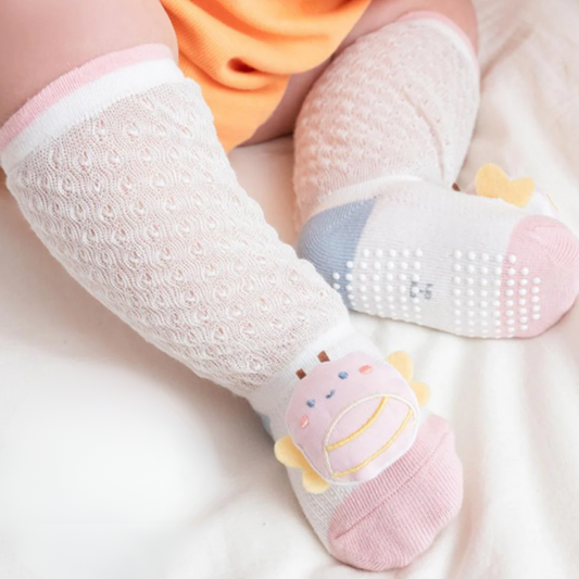 River Anti-Slip Mesh Plush Animal Knee-high Cotton Socks