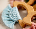 Load image into Gallery viewer, Organic Macramé Wood Teethers For Babies  Made in USA. All colors
