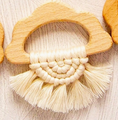 Load image into Gallery viewer, Organic Macramé Wood Teethers For Babies  Made in USA. Natural
