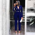 Load image into Gallery viewer, Bravessa Slim Fit Women's Velvet Two-Piece Suit
