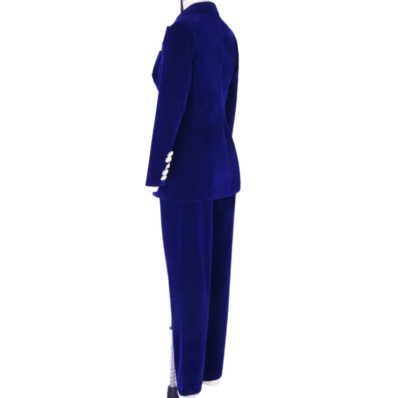 Bravessa Slim Fit Women's Velvet Two-Piece Suit