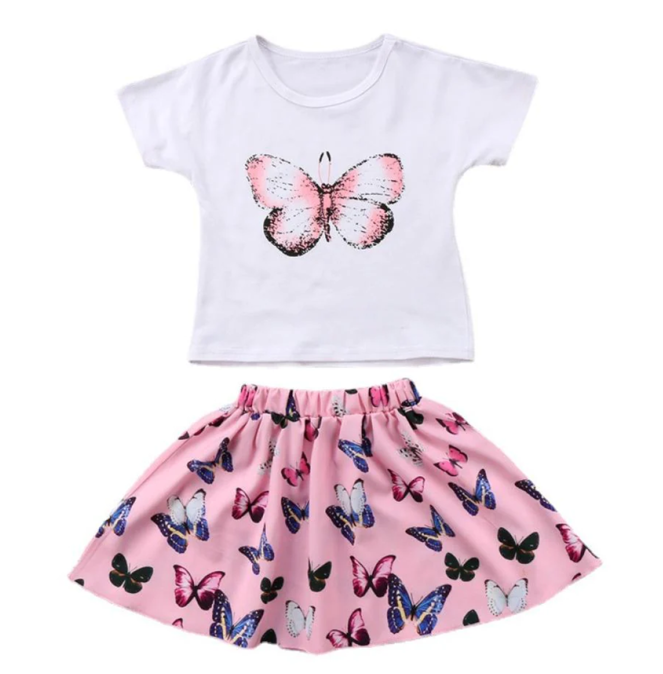 Brianna Butterfly Print 2-Piece Skirt Set