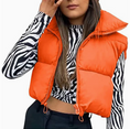 Load image into Gallery viewer, Bridgette Cotton Puffy Cropped Stand-up Collar Vest pumpkin
