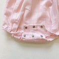 Load image into Gallery viewer, Layla Baby Pink Plaid Jacquard Embroidered Cherries Romper
