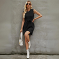 Load image into Gallery viewer, Christina Round Neck Slit Sleeveless Ribbed Sweater Dress
