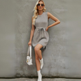 Load image into Gallery viewer, Christina Round Neck Slit Sleeveless Ribbed Sweater Dress
