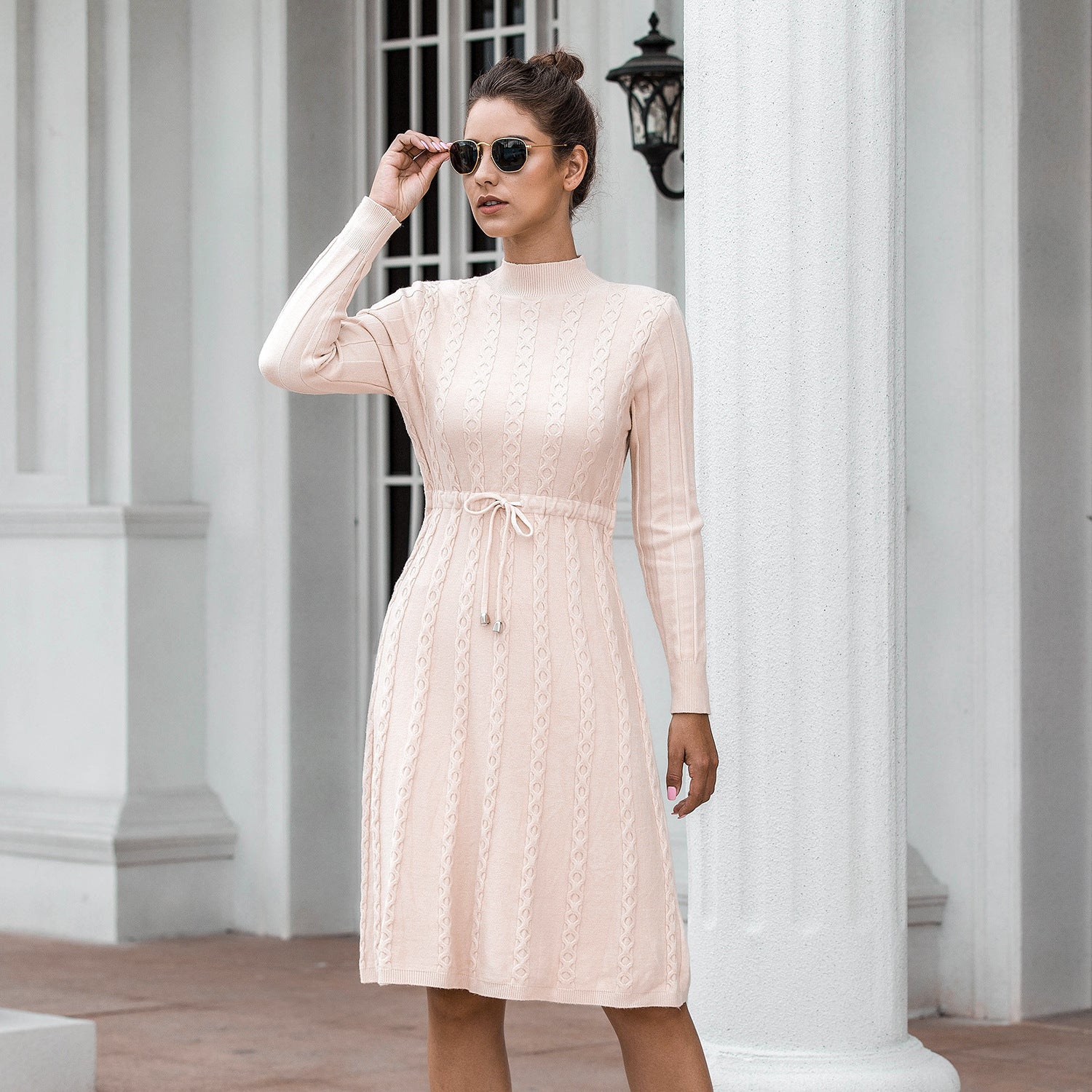 Cindy Sweater dress apricot