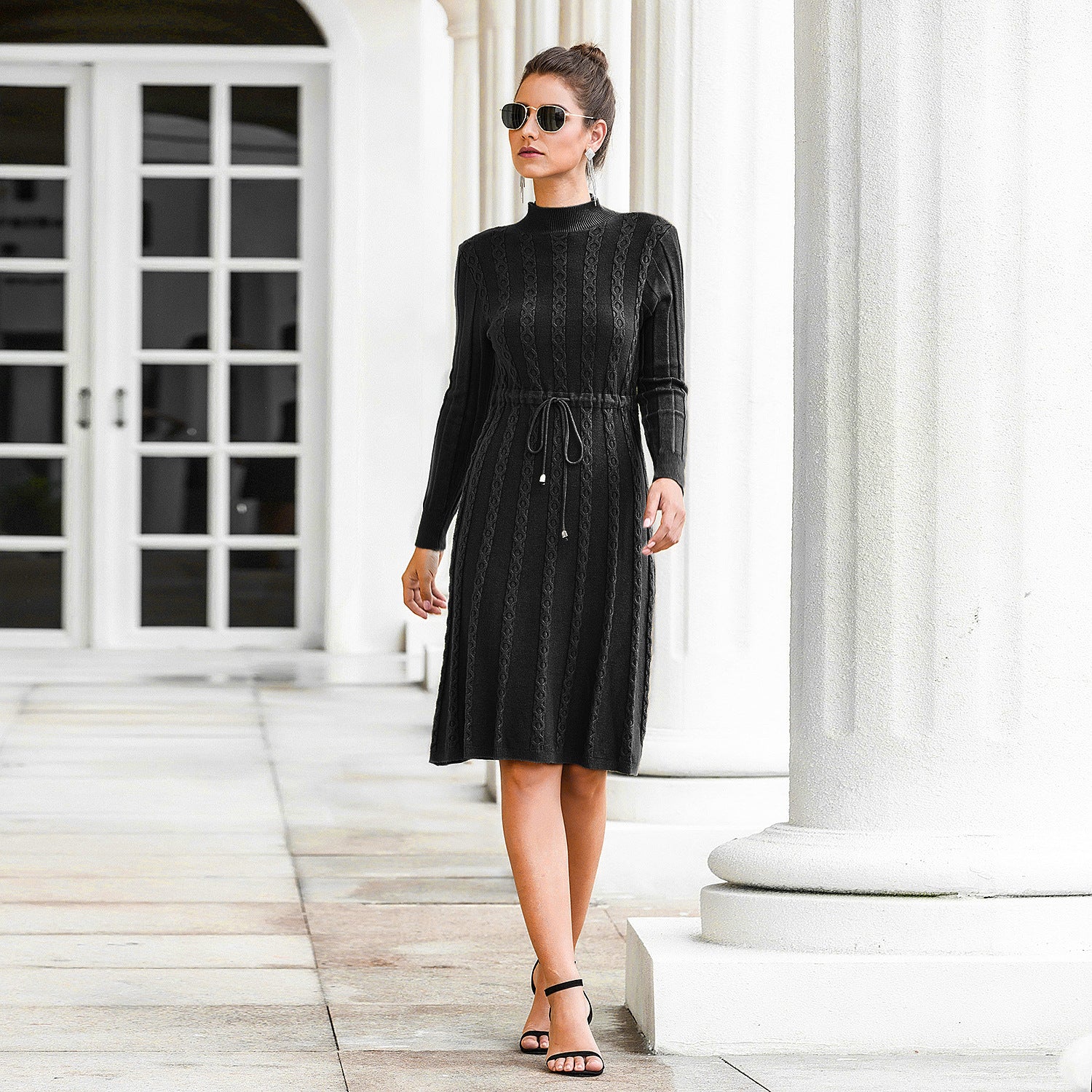 Cindy Sweater dress black front