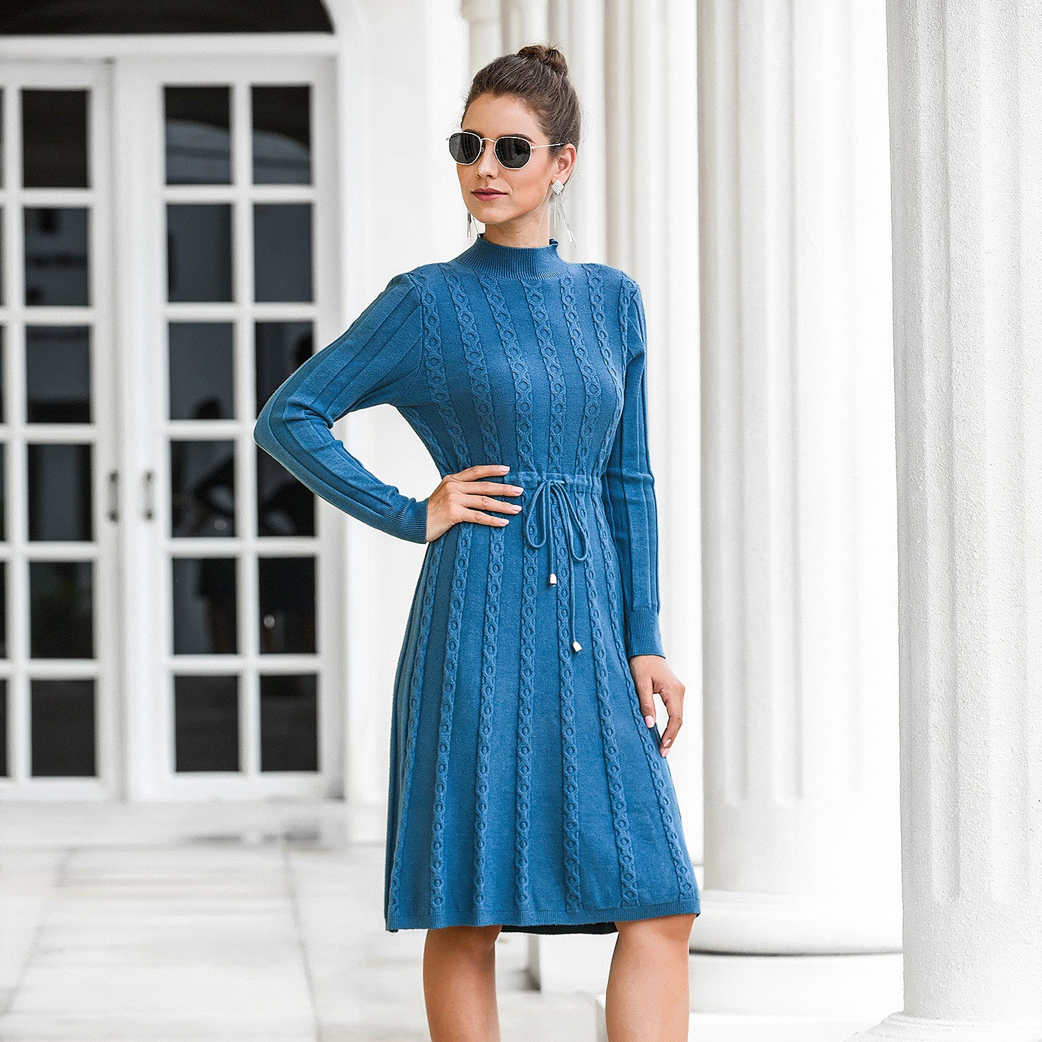 Cindy Sweater dress blue side