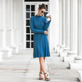 Load image into Gallery viewer, Cindy Sweater dress blue styled
