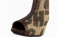 Load image into Gallery viewer, Coco Annie Coffee Burlap Peep Toe Ankle Boots
