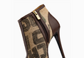 Load image into Gallery viewer, Coco Annie Coffee Burlap Peep Toe Ankle Boots
