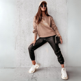 Load image into Gallery viewer, Eshe Women Black Leather Jogger style
