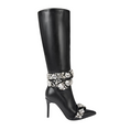 Load image into Gallery viewer, Fenlira Black Embellished Stiletto Boots
