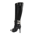 Load image into Gallery viewer, Fenlira Black Embellished Stiletto Boots
