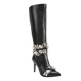 Load image into Gallery viewer, Fenlira Black Embellished Stiletto Boots
