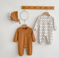 Load image into Gallery viewer, Harper 2 Piece Onesie + Hat Set</strong> – the perfect spring outfit for your little one's morning adventures! Made from 95% cotton, this set is not only soft and cozy but also durable for those active playtimes.
