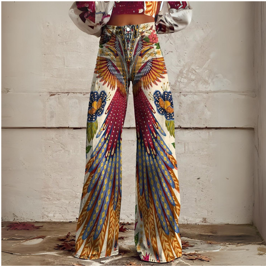 Hendrix Printed Wide Leg Flared Pants Astrapia Meyeri