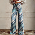 Load image into Gallery viewer, Hendrix Printed Wide Leg Flared Pants Chevron Denim
