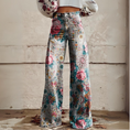 Load image into Gallery viewer, Hendrix Printed Wide Leg Flared Pants Pink Flower Paisley
