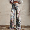 Load image into Gallery viewer, Hendrix Printed Wide Leg Flared Pants Purple Paisley
