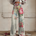 Load image into Gallery viewer, Hendrix Printed Wide Leg Flared Pants Vintage Flowers
