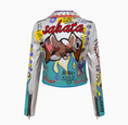 Load image into Gallery viewer, Imani Graphic Faux Leather Motorcycle Jacket.
