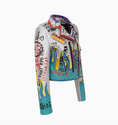 Load image into Gallery viewer, Imani Graphic Faux Leather Motorcycle Jacket.
