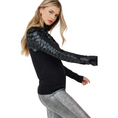 Load image into Gallery viewer, Irana Faux Leather Scales Turtleneck Top
