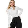 Load image into Gallery viewer, Irana Faux Leather Scales Turtleneck Top
