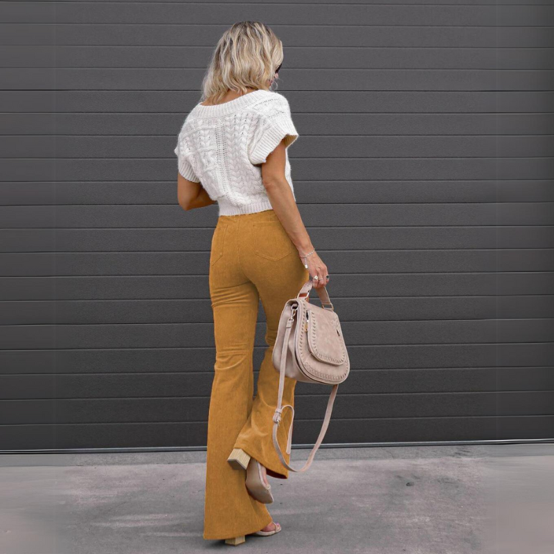 Ivanessa Corduroy High Waisted Bell Bottom Pants