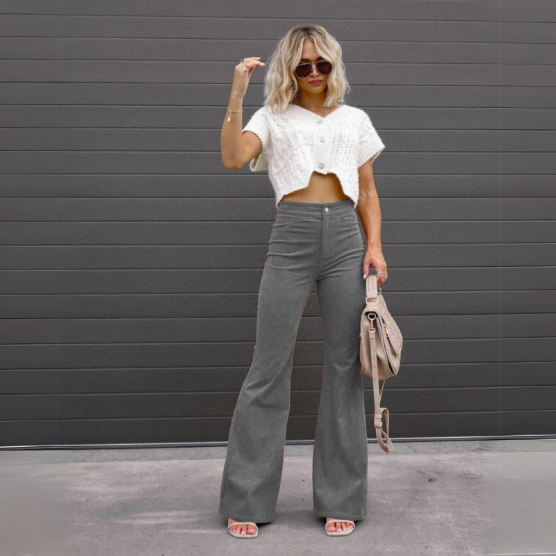 Ivanessa Corduroy High Waisted Bell Bottom Pants