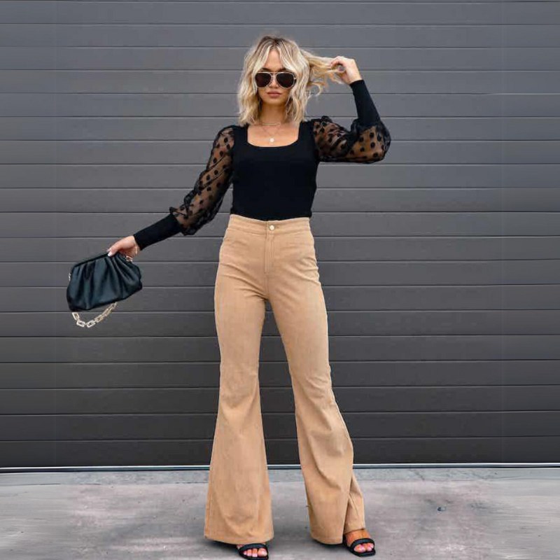 Ivanessa Corduroy High Waisted Bell Bottom Pants