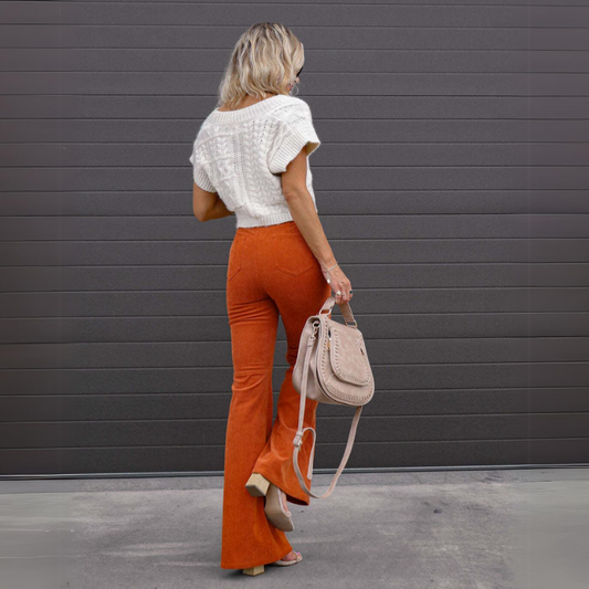 Ivanessa Corduroy High Waisted Bell Bottom Pants