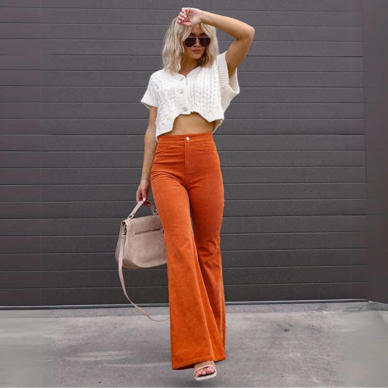 Ivanessa Corduroy High Waisted Bell Bottom Pants