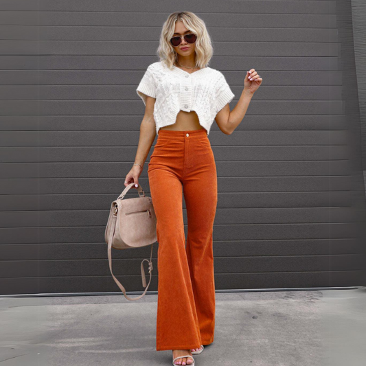 Ivanessa Corduroy High Waisted Bell Bottom Pants